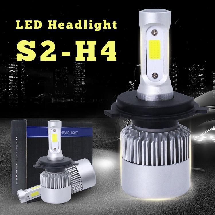 Auto Lighting Wholesale Three Side Head Lamp COB 72W 8000 Lumens 6500K H4 Conversion Kit S2 Car LED Headlight Bulb