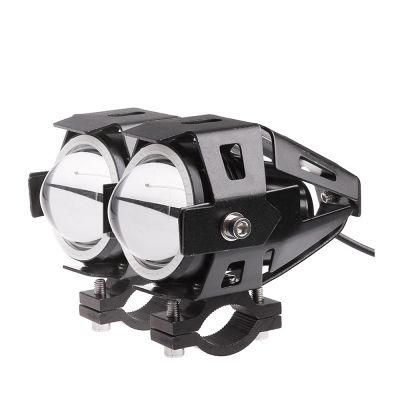Super Bright U7 LED Motorcycle Headlight 12V Motorbike Spot Fog Lamp White Light Transformer Motor Projector with Angel Eyes