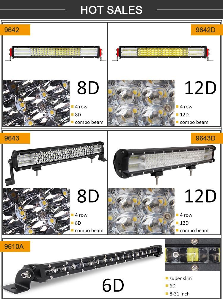 Barras LED off Road Car LED Lighting 12V 24volt Straight Truck Single Row Vehicle Slim LED Light Bar 4X4