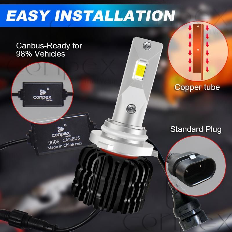 Conpex Auto Car LED Headlight High Low Beam M6PRO No Fan