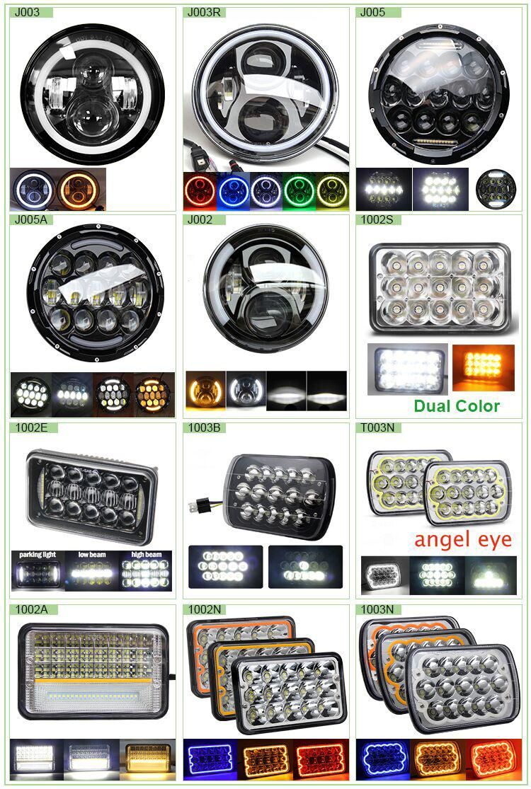 DOT E-MARK High Beam Round Breathing Hole Angel Eyes Motorcycle Jeep 75W 7 Inch LED Headlight