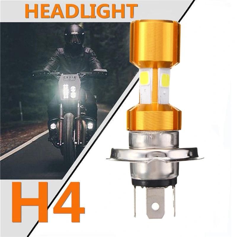 H4 LED 3 COB Motorcycle Headlight Lamp Bulb 6000K Hi/Lo Beam Light White 18W