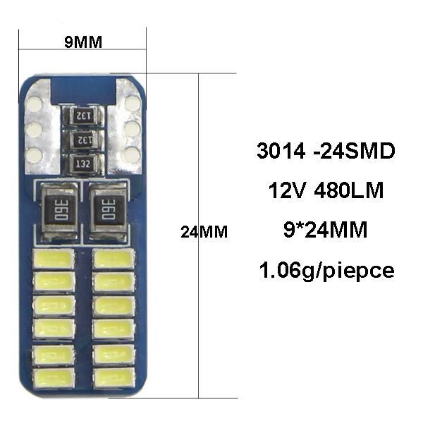 T10 W5w LED Interior Light 3014 24SMD Bulbs