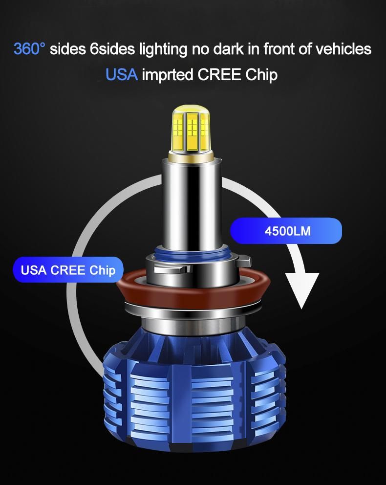 Auto 360 Degree Lighting Plug and Play 9005 H1 H4 H7 Car LED Headlight 6000K Light Bulb Kit for Car
