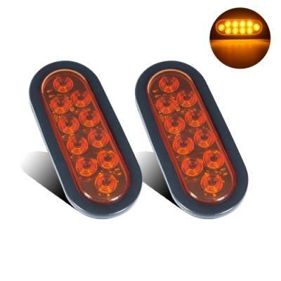 6 Inch Oval Trailer Tail Lamps Amber Turn Tail Lamps