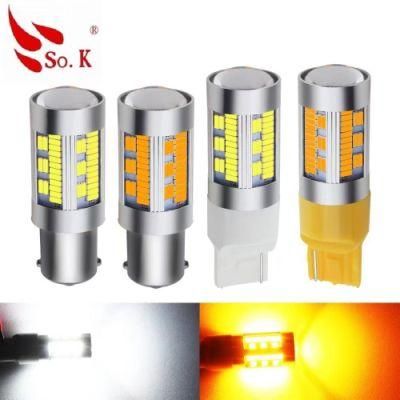 So. K T20 7440 W21W LED Bulbs 4014 105SMD LED Canbus No Error 1156 Ba15s P21W Bau15s Py21W LED Lamp for Turn Signal Light