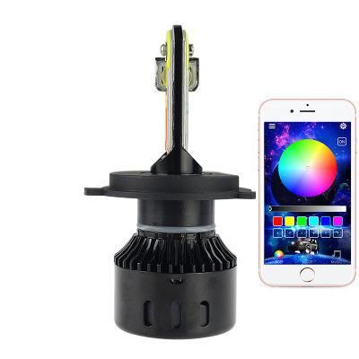 RGB LED Headlight H7 Control Multi-Color 56W LED Headlight APP Bluetooth LED Car Headlight H11