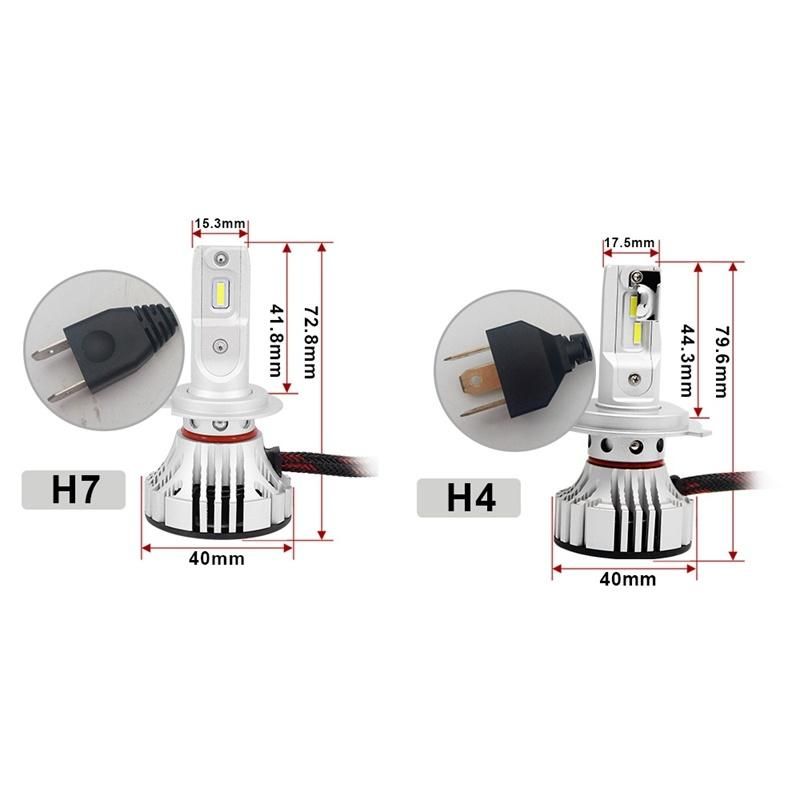 New 2 PCS F2 LED Car Headlight 72W 12000lm 6500K Car Headlight LED Headlight Bulbs (H4)