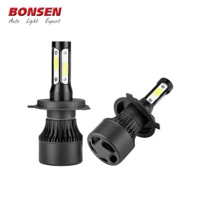 H7 LED Headlight Bulbs 8000lm 4 Side COB Chips Plug and Play Low Beam Headlights Conversion Kit with Cooling Fan