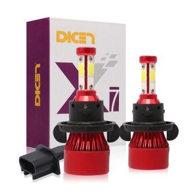 High Quality Red Version LED Headlight Bulbs 12000lm H7 H4 H11 Hb3 Hb4 Hb5 9004 9012 5202 6000K Automotive Car Headlight 4-Side COB 12V X7