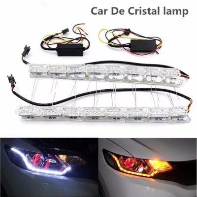 White/ Amber Switchback Flowing LED Flexible Crystal Strip Sequential DRL