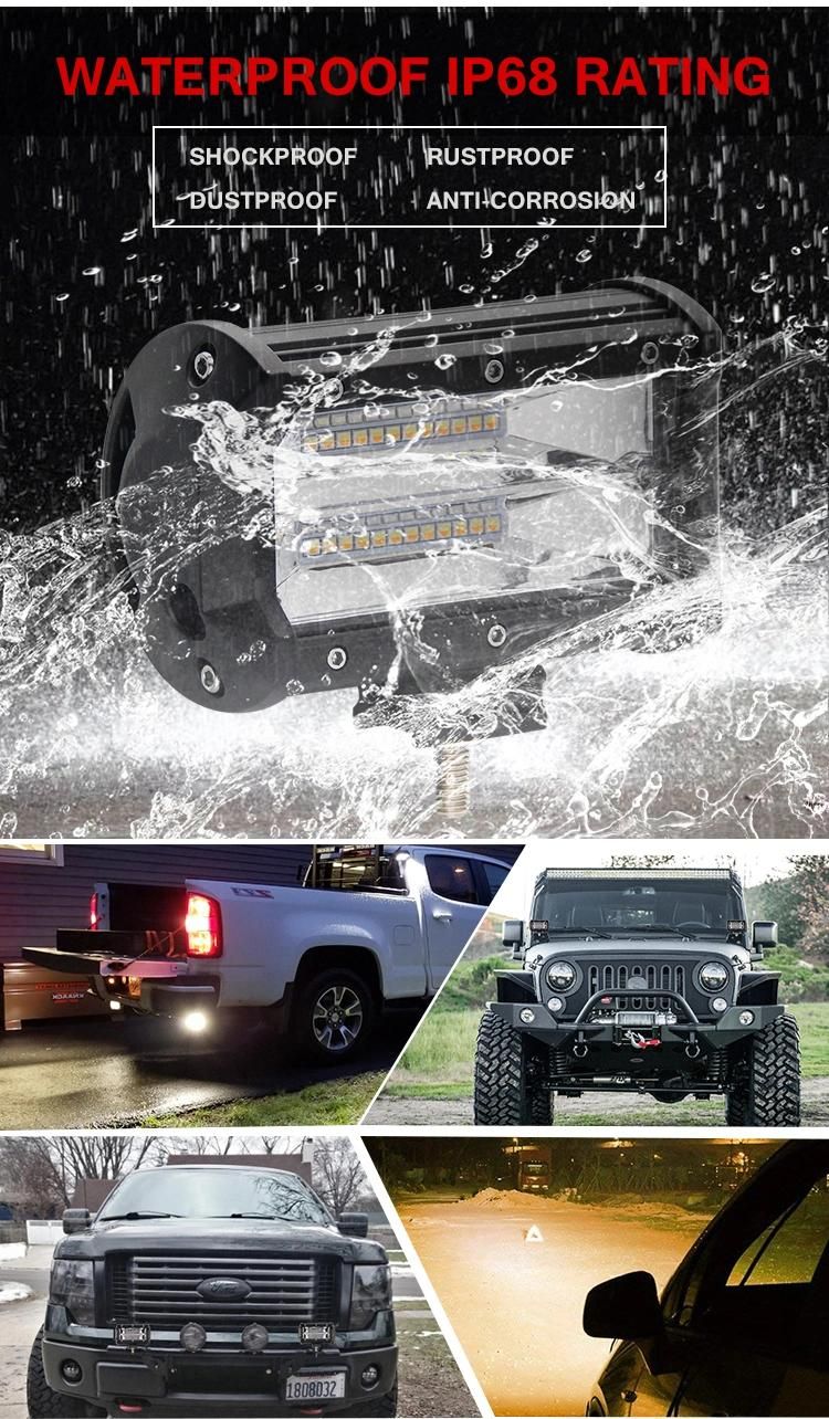 30000 Lumens Wholesale 72W 24volt Truck Dual Color Strobe Mini LED Light Bar