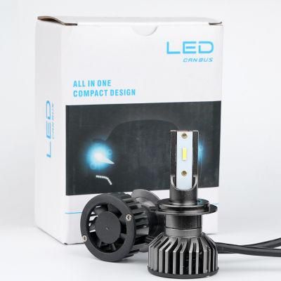 Super Bright Auto Headlights 12V 24V 4500lm IP68 48W Wholesale Mini F2 H7 LED Car Headlamp