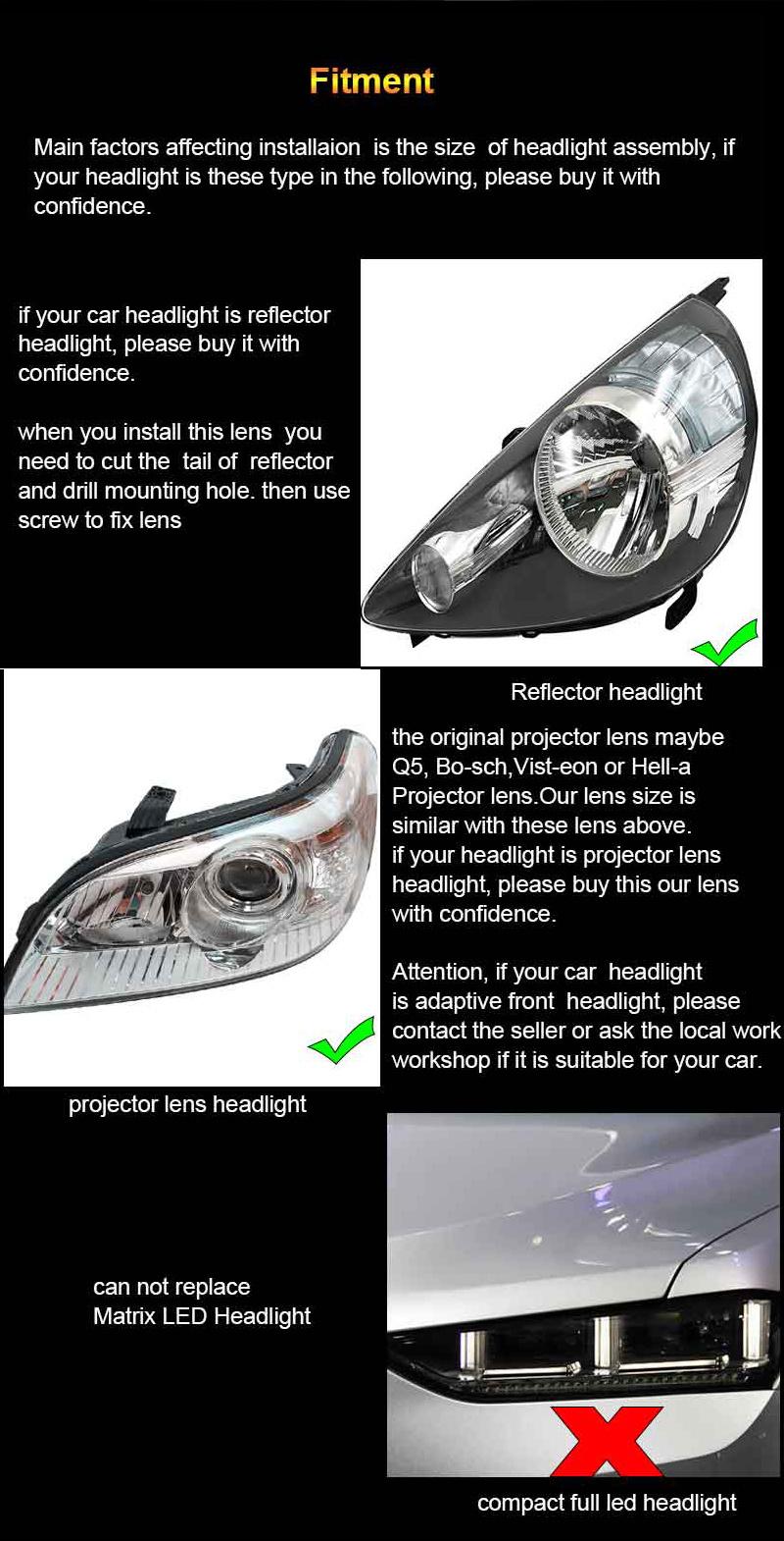 Sanvi Newest A8 3 Inches Car Bi LED Projector Lens Headlight 5500K 50W Auto LED Projector Headlamp Car Light Acceesories