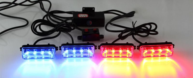 Red Color LED Emergency Flash Hide Away Kit Grille Light