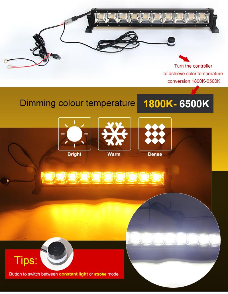 Tractor Boat Warnning Strobe Slim LED Driving Light Bar