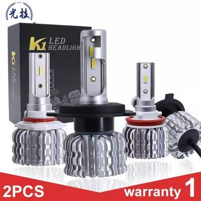 LED Headlight K1 H13 9005 Hb3 9006 Hb4 LED H4 Car Bulb 6500K Csp Chip 50W 8000lm