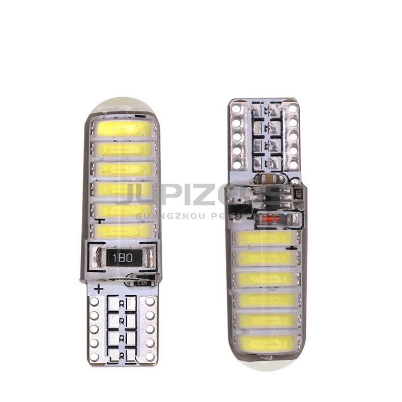 Hot Sale Car LED Bulb W5w T10 194 7020 12SMD Silicone Car LED T10 SMD Strobe Light