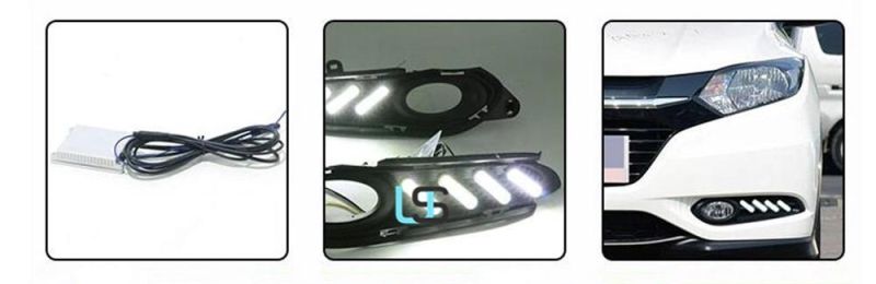 for Honda Hrv Hr-V Vezel 2015-2018 LED Daytime Running Light Brake Reverse Turn Signal Car DRL Front Bumper Fog Lamp