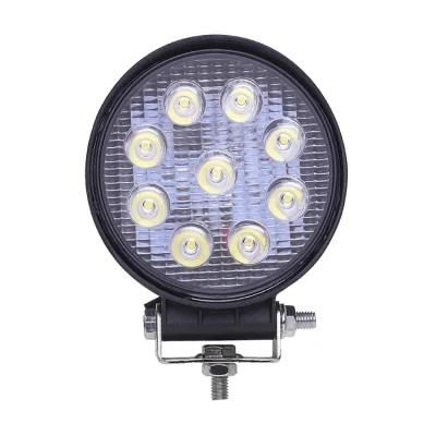 27W Round Work Light 4X4 Truck SUV UTV ATV Offroad 12V 24V E27 LED Spotlights for Car Offroad Work Light Flood Lamp Tractor