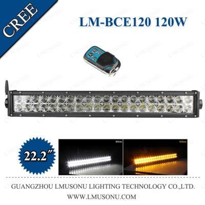 CREE Straight LED Light Bar Remote Control White Yellow Color