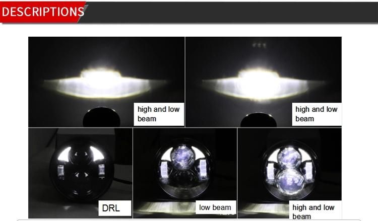 Bonsen New Product 5.75inch LED Headlight Halo Angel Eye Ring DRL LED 12V & 24V Amber Turn Signal Lights for 5.75inch Lights Cars