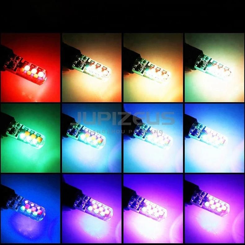 Latest COB 18 Chips Silicon Memory Function Reading Light Bulb T10 LED RGB with Remote Controller