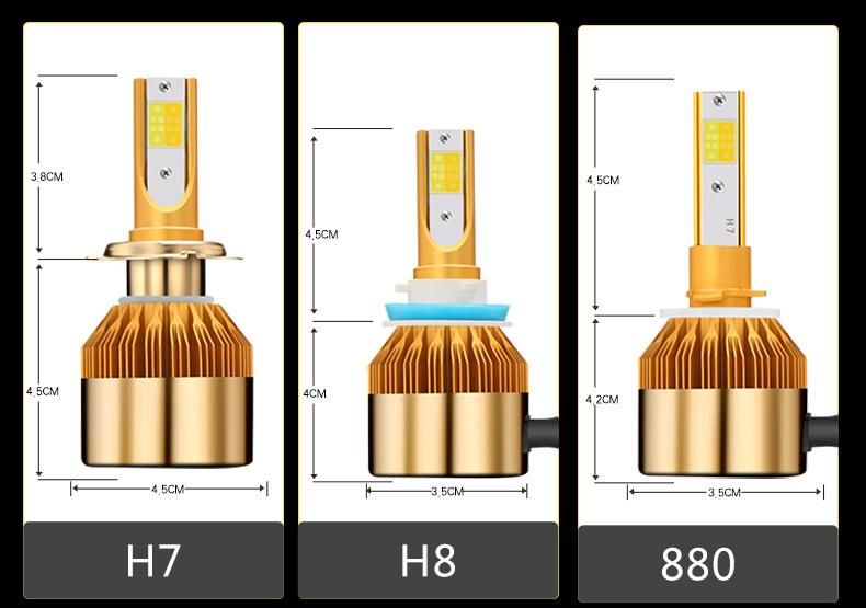 38W 4800lm IP68 9V-32V Yellow and White with Fans CS Dual Color Auto LED Headlight