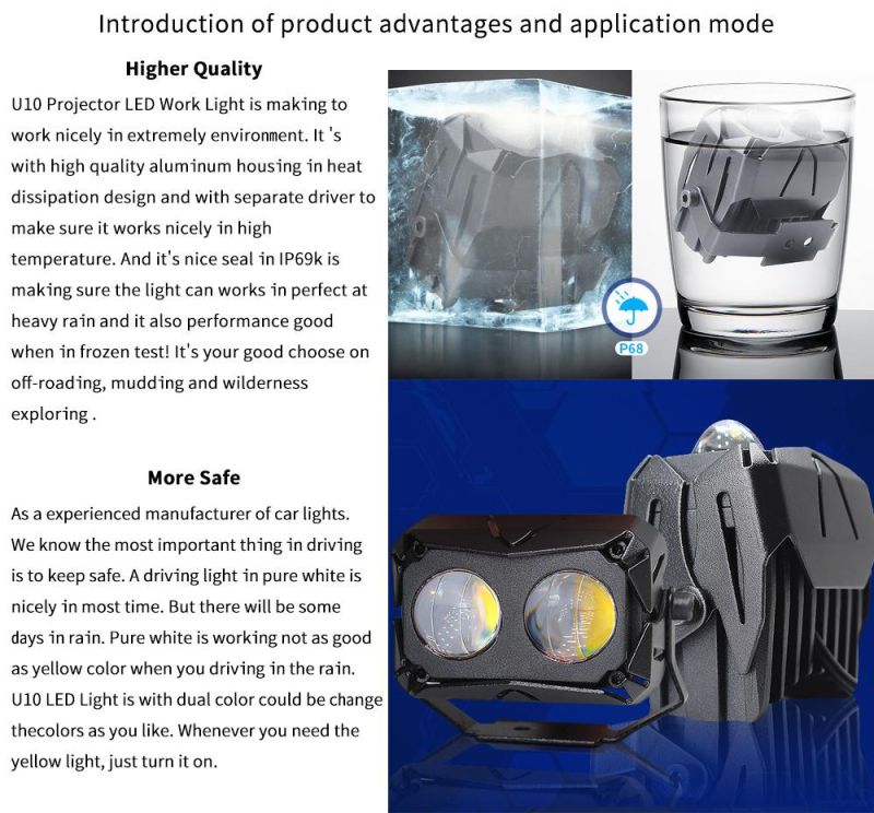 Lightechauto Bi LED DRL Light Yellow&White Headlamp with 50W Motorcycle Headlight