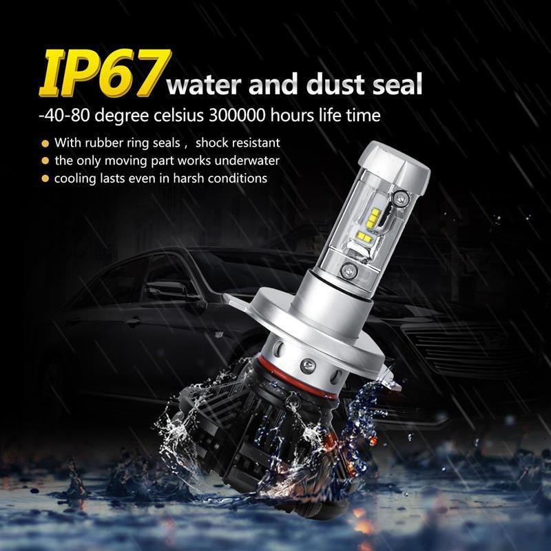 Car LED H4 LED H8 H11 Hb3 9005 Hb4 9006 H1 H3 9012 H13 9004 9007 72W 6000lm Zes X3 LED Headlight 6000K
