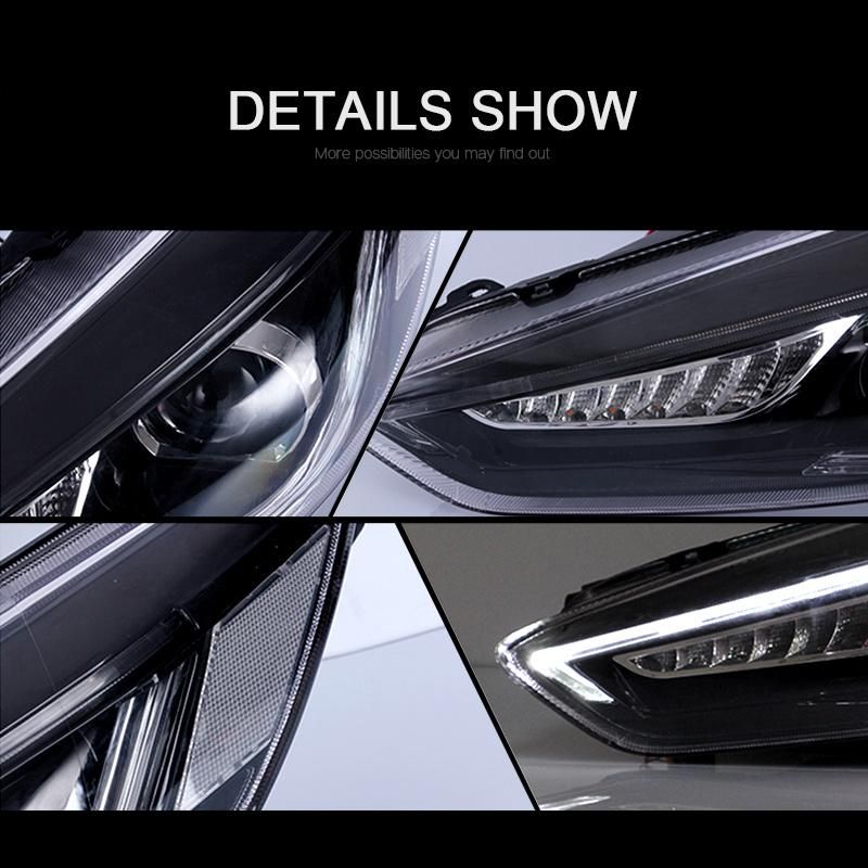 for Ford Focus 2015/2016/2017 Car Headlight Assembly LED Demon Eyes DRL Turn Signal Xenon HID Projector Lens