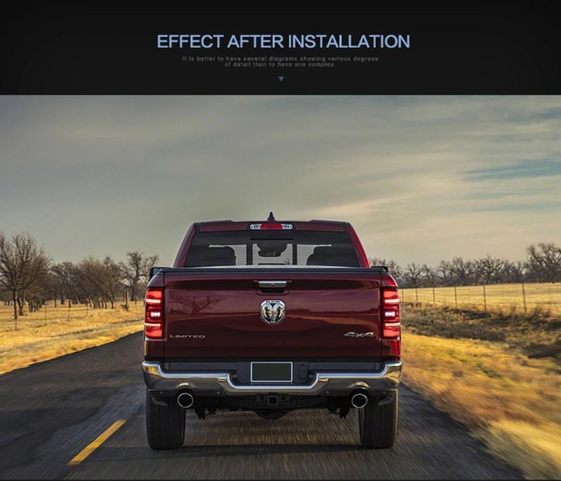 RAM 1500 LED Taillight 2009 2012 2015 2018 RAM with Red Flashing Signal