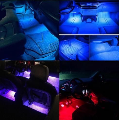 Car Interior Light LED Car Foot Light 9 LED 17cm Ambient Light Remote Control/APP/Music Voice Control Optional