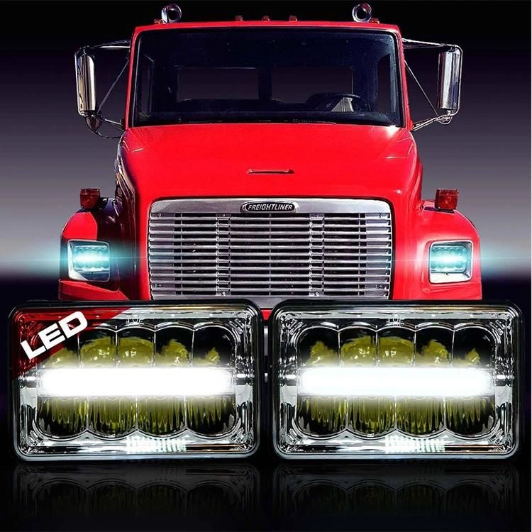 4X6 Inch 45W LED Truck Headlight Replacement for Truck Jeep Jk White DRL LED Headlamp