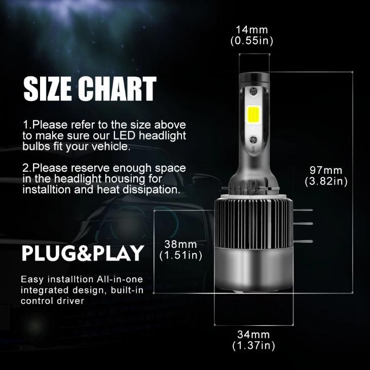 2X H15 LED Canbus 6000K 110W LED Car Headlight Bulb with COB LED Chips Fast Bright 2PCS 55W LED Car Light with Canbus for A5 S5 A6 S6 Q7 Cla Glk
