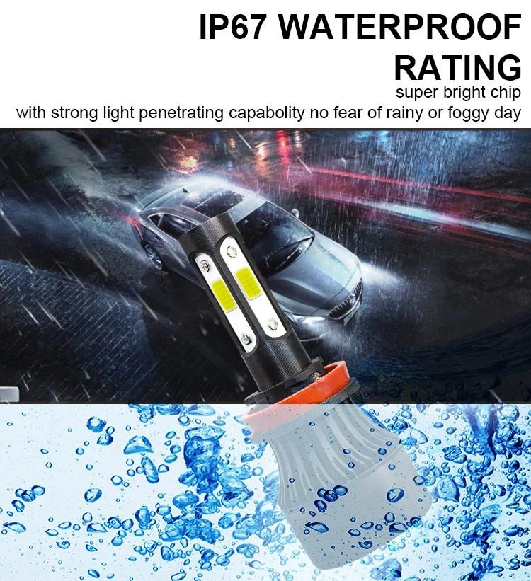 The Cheapest Headlight X7 4side LED Lights 50W 3800lm 9-32V 6000K Canbus Car Headlights Bulb LED H4 H7 H1 H3 Auto Lights