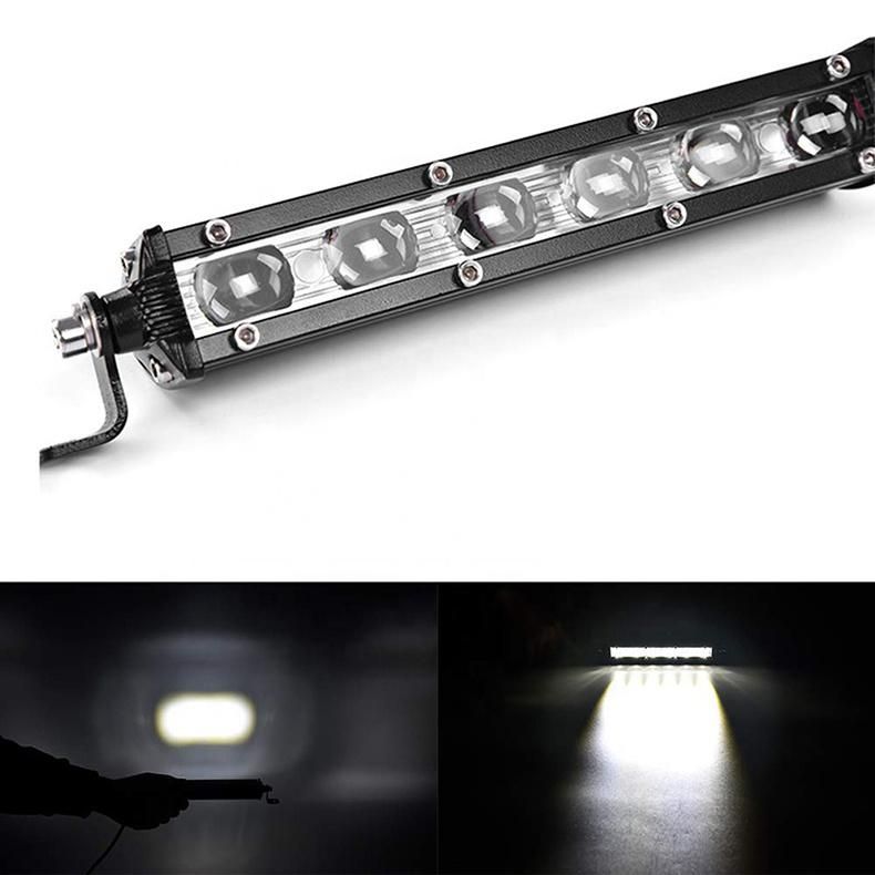 High Quality 18W 4D 7" LED Light Bar Flood Beam Single Row Light Bar for 4X4 Trucks Offroad