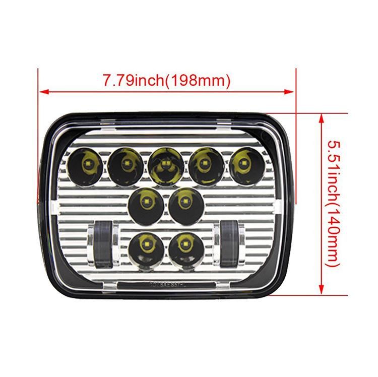 65W 5X7 Inch 7X6 Inch Projector Headlight for Chevrolet Jeep Cherokee Xj High Low Beam LED Headlights 5X7"