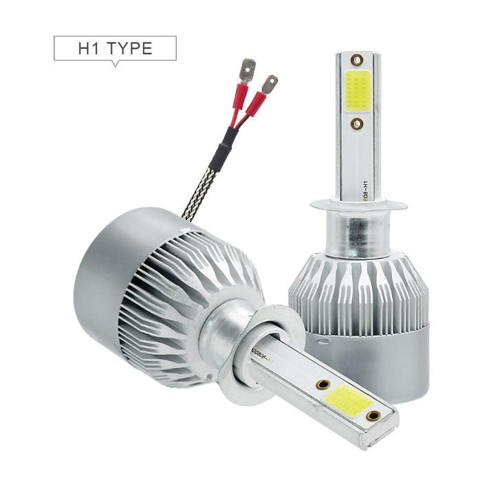 Foco De LED 9007 72W 7600lm LED H1 H3 H4 H7 H11 9005 9006 9007 C6 COB LED Car Headlight Bulbs 6000K 12V 24V DC