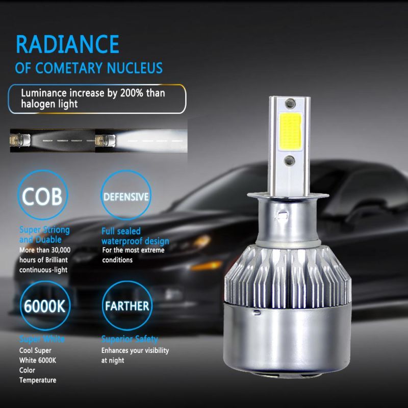 Wholesale Cheap C6 Car H3 LED Headlight Kit for Auto 72W 8000lm