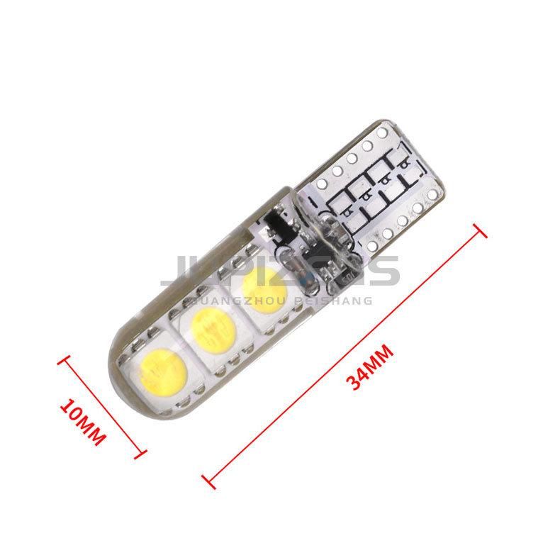 T10 Silicone Flashing 6 SMD 5050 LED Width Intermitente LED Light Bulbs Lamp for License Plate
