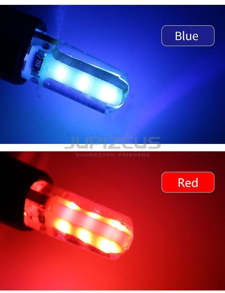 T10 W5w 194 168 COB 6 Chips Silicon Gel LED Car Auto Side Wedge Parking Light Lamp Bulb DC12V