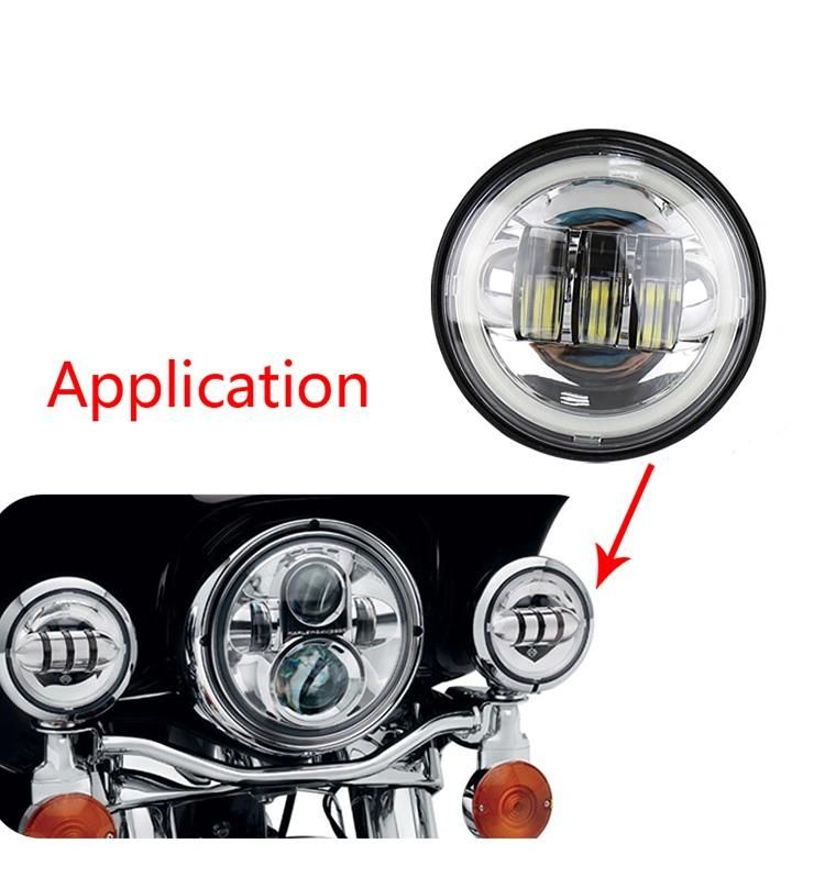 4-1/2" 4.5 Inch LED Passing Light with DRL Auxiliary Lamp for Harley Motorcycle Projector 4.5" Fog Lights