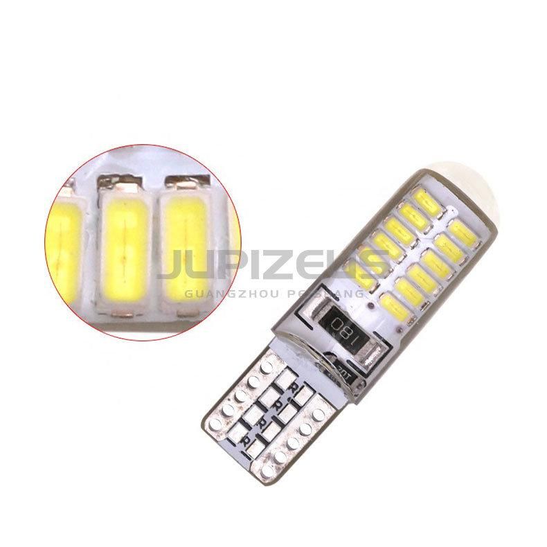 12V 24LED 3014 SMD W5w T10 Width Light Bulb Silicone LED Strobe Light for Car