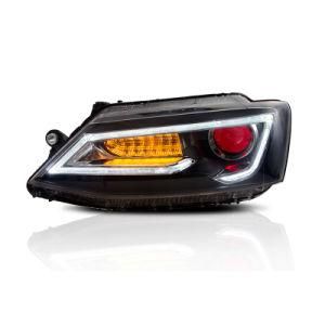 for Jetta Mk6 Headlight 2011 2012 2013 2014 with Demon Eye for Jetta LED Head Lamp with Moving Signal