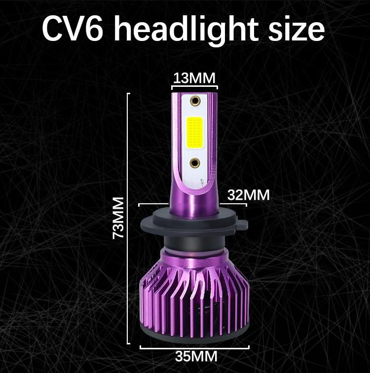 Carolyn CV6 55W 6000K COB V6 Car LED Headlights 8000lm Hb3 Hb4 F2 9007 H1 H4 H13 LED Car Light