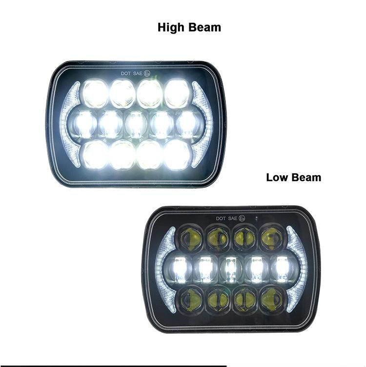 105W 7X6" 5X7" LED Headlight DRL Hi/Lo Beam Light for Chevrolet Jeep Cherokee Xj Ford Super Bright Headlamp 7"