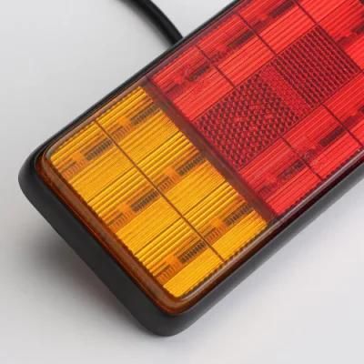 LED Auto Lights Manufacturer Good Supplier 12V Rectangle Truck Trailer Rear Light LED Turn Stop Tail Lamp Auto Lights