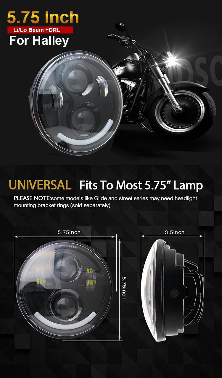 5.75′′ Inch M002A 12V Round Motorcycle Accessories LED Lighting Headlight