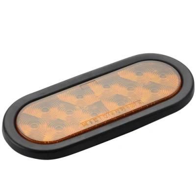 DOT SAE Approval UV PC Lens 6&quot; Oval 24V 12V Indicator Tail Light LED for Truck Auto Light